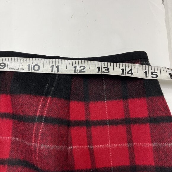 Vintage Y2K Talbots Skirt Womens 10 Red Tartan Plaid Wool Maxi Preppy Holiday - Picture 5 of 8